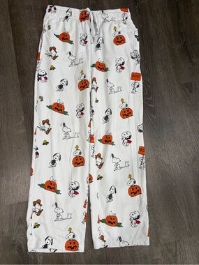 Peanuts Snoopy Halloween Pajama Pants Size Medium Pumpkin Boo! Print Lounge pant